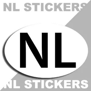 NL Sticker ovaal wit